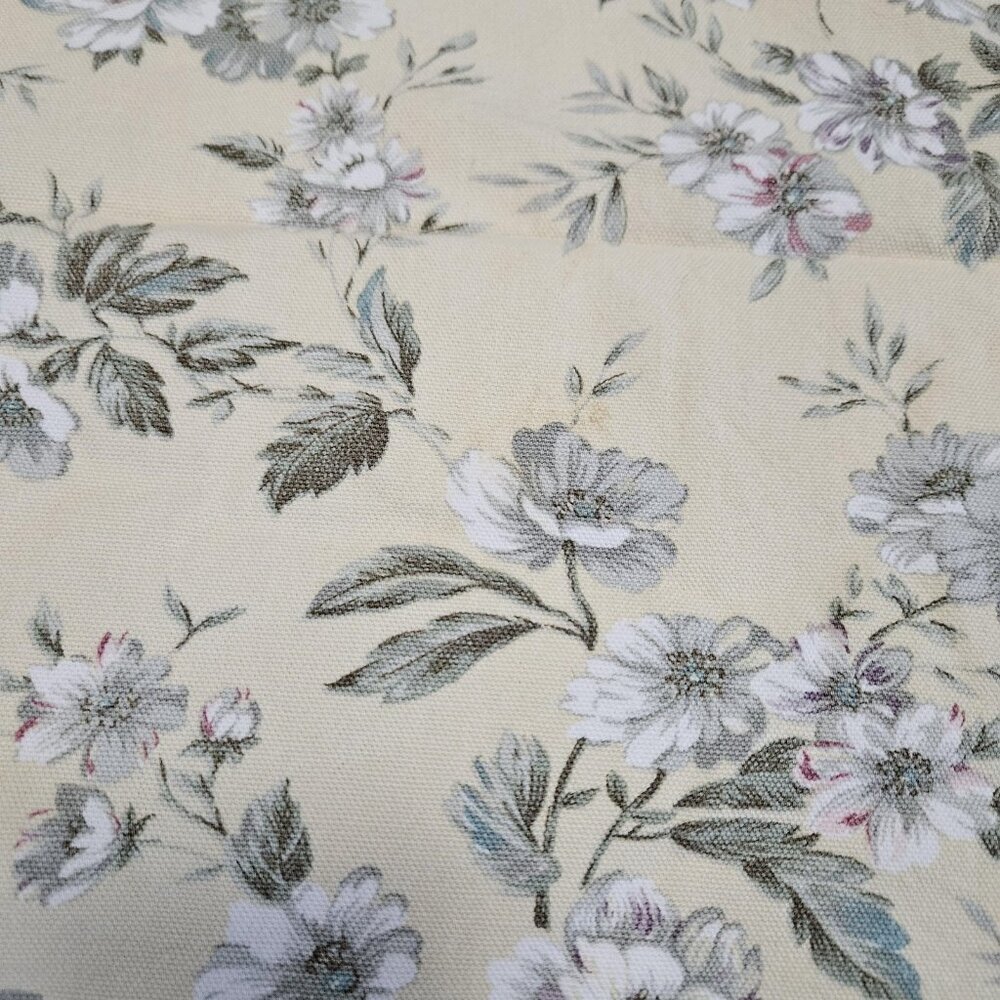 Yellow Floral Cotton Tablecloth Rectangular 93x60 Traditional Dining Kitchen